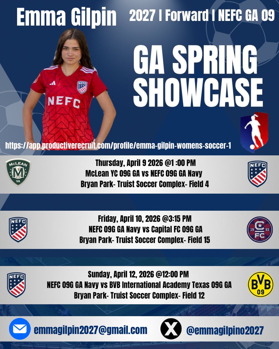 emmagilpin2027's tweet image. Schedule Set ⬇️ Ready to compete ⚽️🔥

@GAcademyLeague @NEFC_US @1STM2016 #classof2027 #uncommitted #nextlevelready