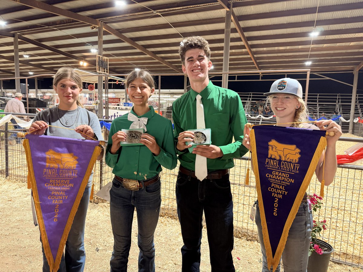 FaradayCopper's tweet photo. Proud to support the Pinal County 2026 Fair and the Oracle Oaks 4H club for the 4th year. These programs help students raise animals for auction, build valuable life skills, and work toward future goals. Congrats to all participants and winners! 🏆

$FDY $CPPKF
#4HGroup  #Arizona https://t.co/DPSUrnglPZ
