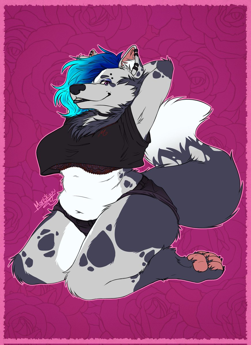 Been too long since l've drawn my girl~
Been thinking of doing pin up YCHs so I practiced with my sona. Also felt like a good chance to make some edits to her, like a new eyebrow piercing and getting her closer to my irl body type. She looks so cute I love her :3
#fursona #pinup