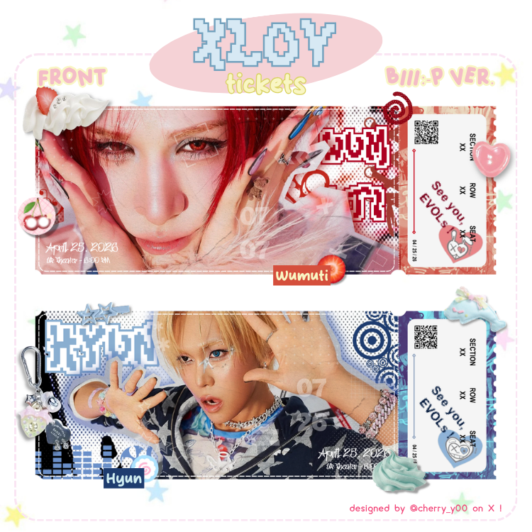 cherry_y00's tweet photo. ₊˚⊹ ᰔ XLOV in MNL Ticket Freebies ˚. ᵎᵎ
    created and designed by @cherry_y00 

☆ Limited quantity (1:1)
★ U can pick which member u want
☆ Open for trades !
★ U can send me a dm so I can reserve it for u

See u, EVOLs!

#XLOVinManila #XLOVAsiaTour2026 #XLOV #엑스러브 https://t.co/YXaIXXkzwk