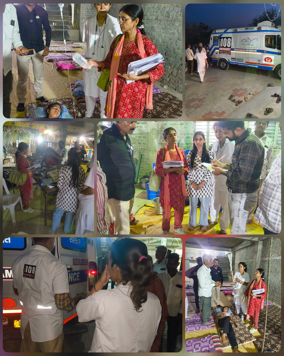 સિહોર તાલુકાના ખાંભા ગામ ખાતે ફુડ પોઈઝનિંગ આઉટબ્રેક અનુસંધાને વિભાગીય નાયબ નિયામક શ્રી ની કચેરી ના ઈ.એમ.ઓ શ્રી દ્વારા ગામ ની મુલાકાત લેવામાં આવેલ, જેમાં નાઈટ ડ્યુટી મેડિકલ ટીમ અને પેરામેડિકલ ટીમો દ્વારા આઉટ રીચ OPD અને IPD સેવાઓ અને રેફરલ સેવાઓ અંગે જરૂરી સુચનાઓ અને માર્ગદર્શન
