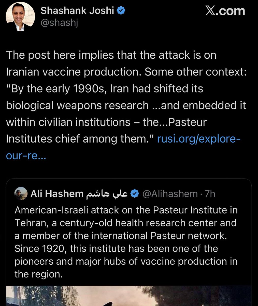 UdsiAsli's tweet photo. He spread fake propaganda to incite the genocide in Palestine. Now Economist editor @shashj is doing it for Iran https://t.co/i7twwNHT6f