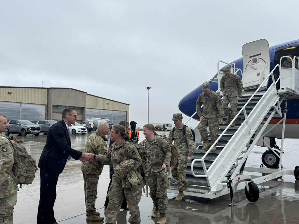 RepFeenstra's tweet photo. Today, I was honored to welcome home brave men and women of the Iowa National Guard during their homecoming ceremony in Cedar Rapids. 

We are grateful for their safe return and humbled by their service to our nation. They represent the very best of our state. 

I also want to thank their families and loved ones who sacrificed while they were away. 

Thank you for your service, and welcome home!