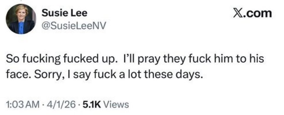 NatShupe's tweet image. Susie is unhinged