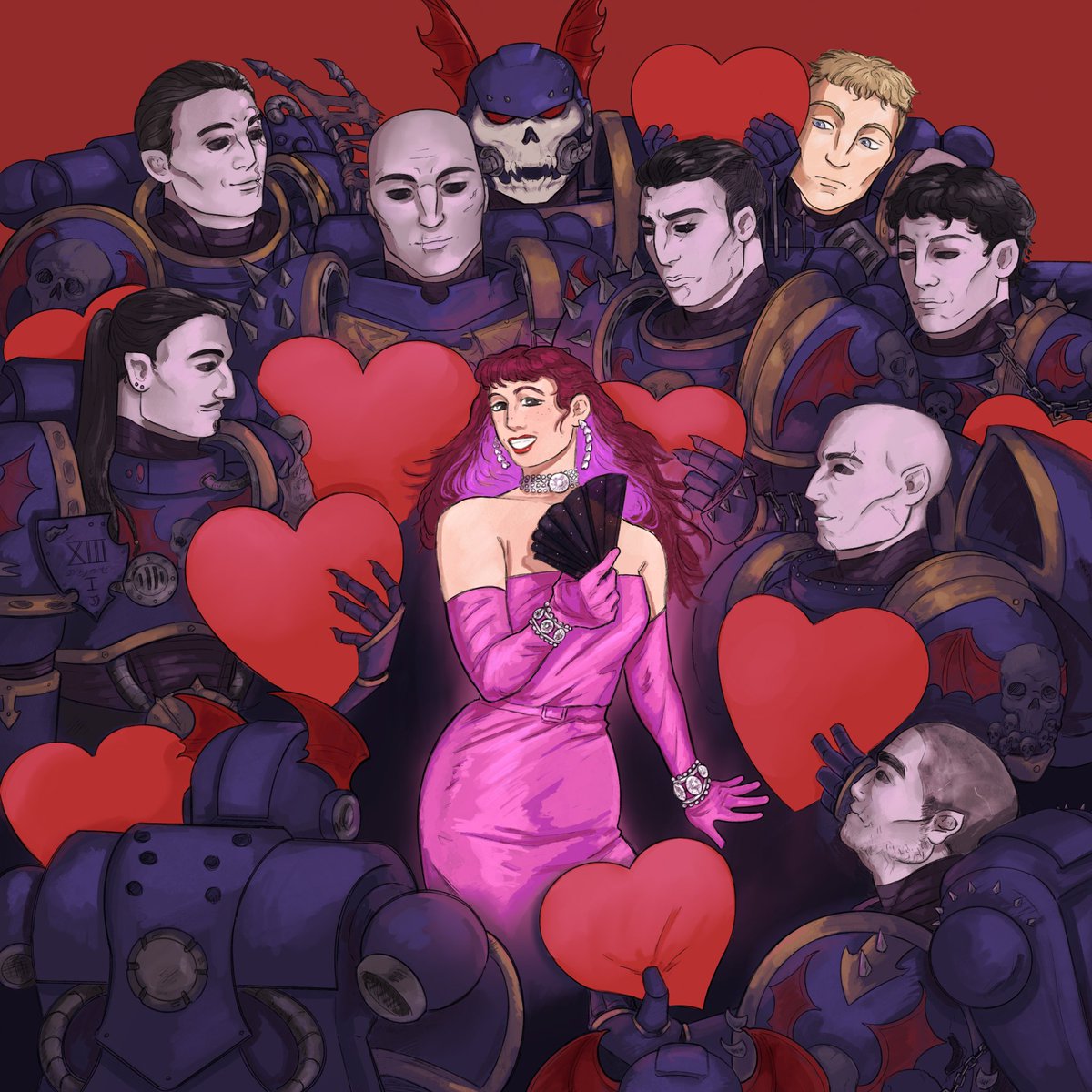 Night Lords are a girls best friend ✨
(for <a href="/preysight_/">Fern! 💀🦇</a> )
#warhammer #art #wh40k