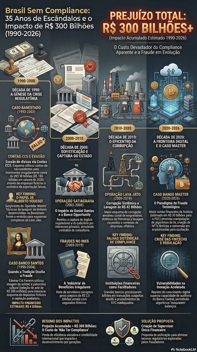 renatodjean's tweet image. #breaking BRASIL SEM COMPLIANCE: R$ 300 bilhões em 35 anos.

Não é “caso isolado”. É método! Estou preparando um projeto literário para 2027 sobre o #compliance de "duas faces" que convivemos.

Escândalos e Operações em 35 anos: (a lista é longa, se preparem...) #brasil #brazil