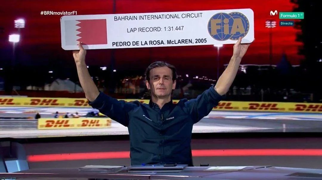 F1GuyDan's tweet photo. 21 years ago today, Pedro de la Rosa set a new lap record at Bahrain.

21 years later, the lap record STILL belongs to him. https://t.co/nlGeR2CxZF