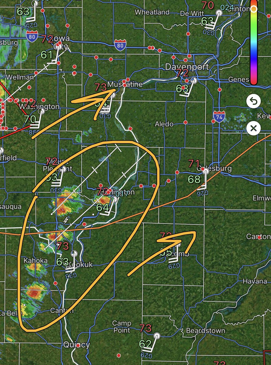 ChicagoMWeather's tweet image. Storms are firing near Burlington, IA and moving east—these could become dominant supercells along the prefrontal trough 🌩️🌪️. With winds backing, the tornado potential is increasing. Target may shift into western Illinois. Stay tuned for updates! 👀📡

#SevereWeather