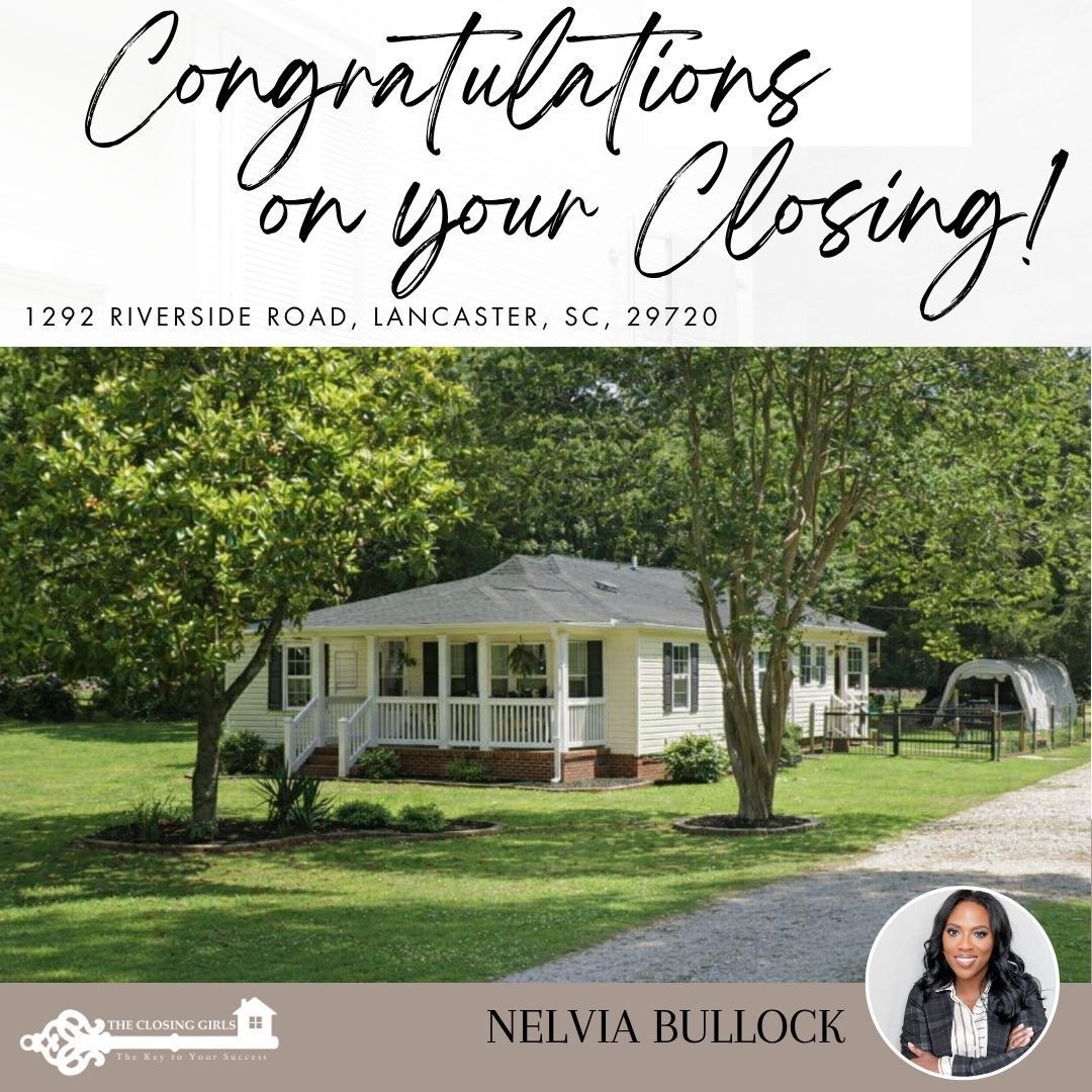 ClosingGirls's tweet image. Congratulations to Nelvia Bullock and her sellers on closing day at 1292 Riverside Road! What started as a sign in the yard and a vision for what’s next has now come full circle—keys handed off, memories made, and new beginnings underway.

#ClosingDay #CompassRealty #LancasterSC