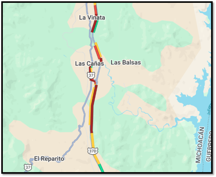 Ubiknos_Cimu's tweet photo. Buenas tardes. @088_GN 

¿Tendrán información sobre el motivo de tráfico que se visualiza sobre la carretera Lázaro Cárdenas-Uruapan (37D) a la altura de Plaza de Cobro “Las Cañas? https://t.co/6m6sKWdm42