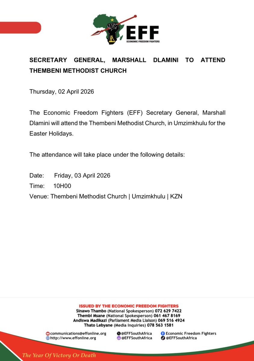 Economic Freedom Fighters tweet media