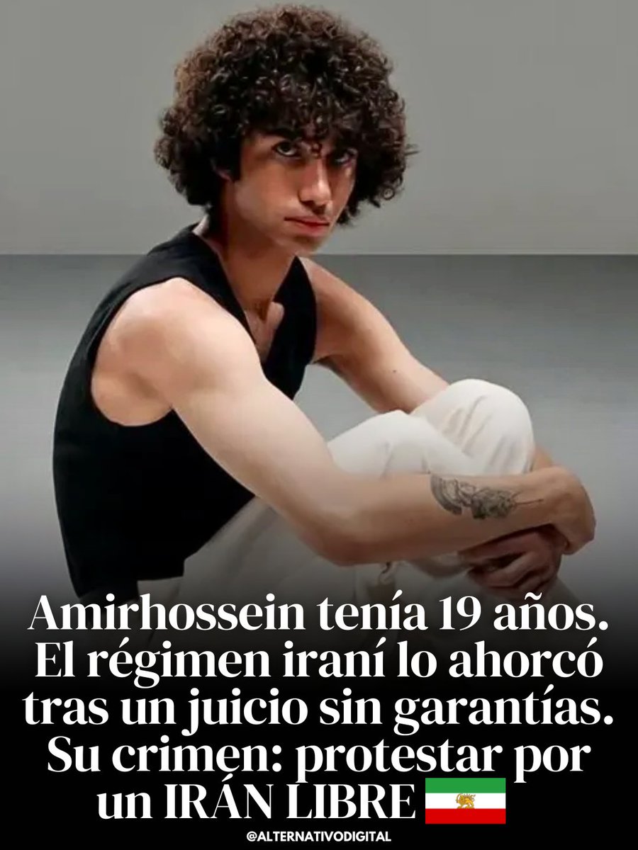 💚🕊️💔 Otro joven iraní ha sido ejecutado por el régimen tras las protestas de enero.

Amirhossein Hatami tenía 19 años. Fue detenido en Teherán durante las protestas de enero de 2026 y, en apenas un mes, condenado a muerte por “moharebeh” (enemistad contra Dios) en un juicio sin