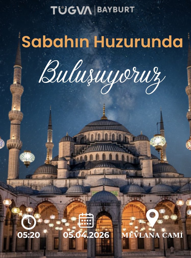 TugvaBayburt's tweet photo. Sabahın huzurunda buluşuyoruz 🌙✨

#TÜGVABayburt https://t.co/9n5VXA2i9F