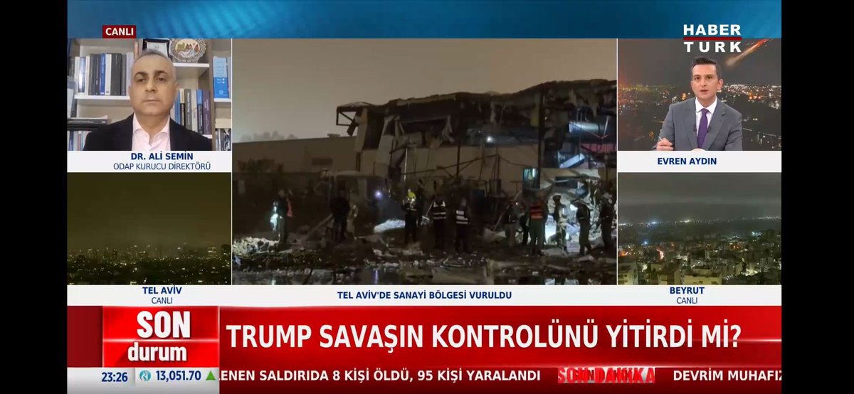 odapenglish's tweet photo. ODAP Founding Director Dr. @alisemin made the following assessments on HABERTÜRK channel:

📍There is currently no direct war between Iran and the US/Israel, only mutual retaliations. 👇⛓️ https://t.co/0Vw4pOzya1