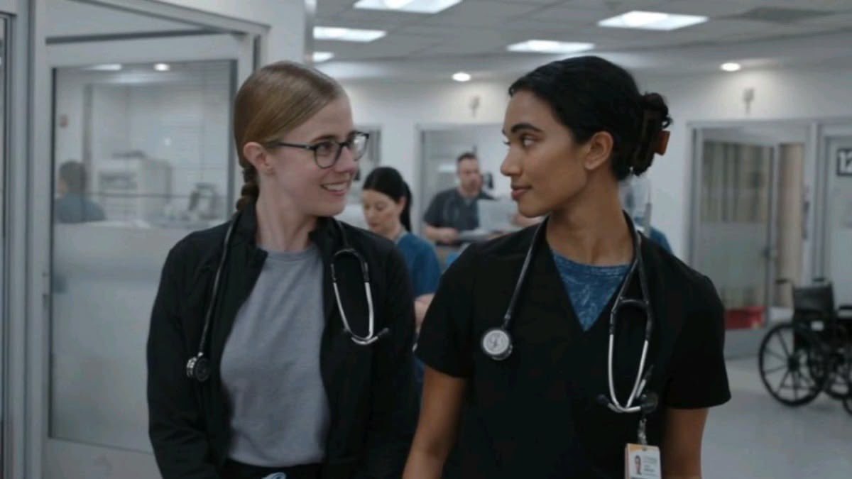 sparklekisses44's tweet photo. when one yuri ship dies, a new one emerges from the ashes #thepitt #ThePittSpoilers #thepitttwt #miramel #mellis https://t.co/KboO0yK1pO