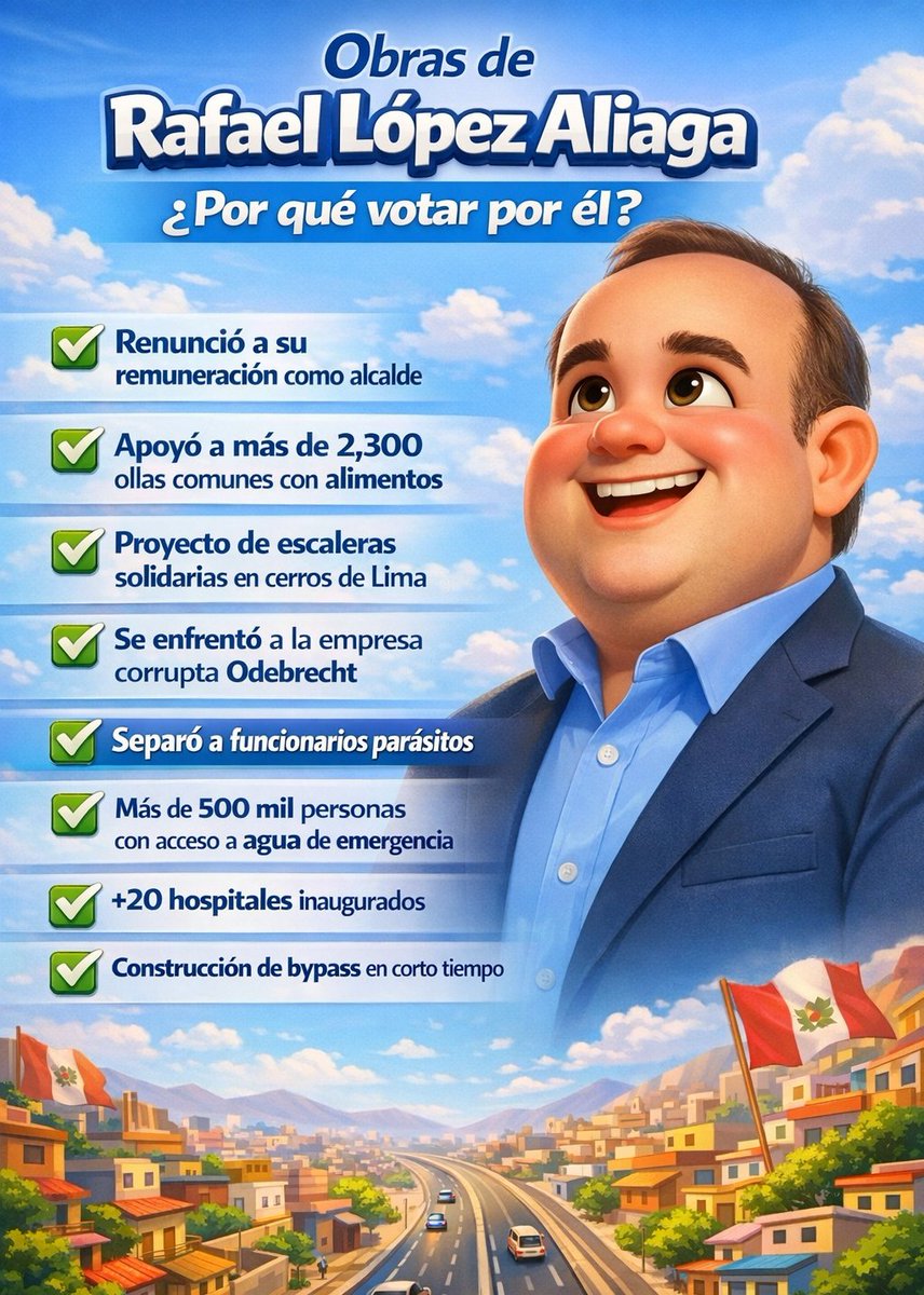 Los que llevan años votando por corruptos, amigos de terroristas y aliados que no han hecho nada por el país, solo para beneficiar su bolsillo, no pueden venir a señalarte por votar por alguien que no comparte su ideología de 💩.
Ya decidí mi voto y votaré por <a href="/rlopezaliaga1/">Rafael López Aliaga</a>