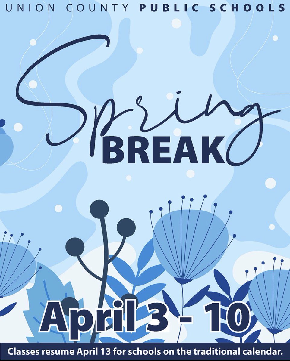 AGHoulihan's tweet image. Have a great Spring Break #TeamUCPS! Stay safe, have fun and gear up for the homestretch starting on April 13! #SpringBreak @UCPSNC ☀️🕶️🌸🌊
