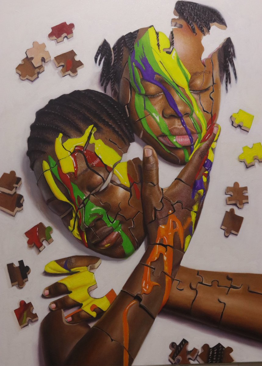 SilasOnoja's tweet photo. Puzzle Series'
MENDING PIECES 
Oil on canvas painting 
Fresh from my easel 

Kindly share and show some love❤ 😍 https://t.co/IlX6iL1sO6