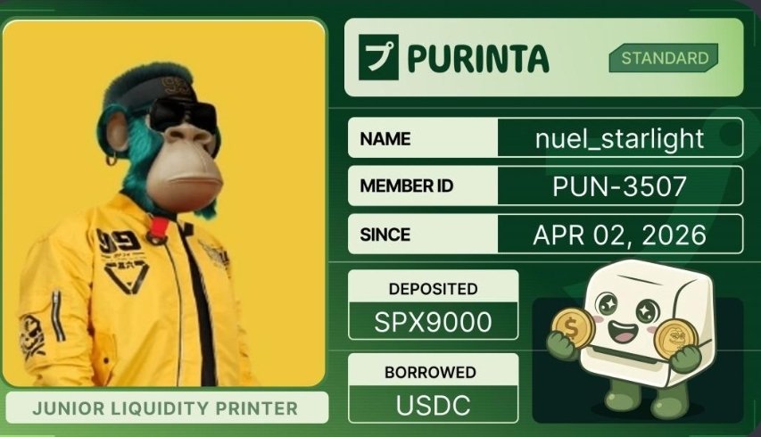 just claimed my Membership Card on <a href="/purintaxyz/">Purinta</a>

early cardholder. the first memecoin money market is coming.

get yours before it's obvious: discord.gg/7MewScrQx