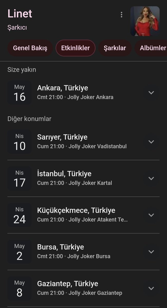 Foto yeni !!!
Linet konserleri devam ediyormuş ! 

Bebeleri öldüren katillerle savaşan Hamas'a "terör örgütü" diyen birine sanatçı denilerek konser verdirilmesi anlaşılır gibi değil !

Şu sanat-sepet tayfasının hiç mi vicdanı yok !!

#LinetKonserleriİptalEdilsin