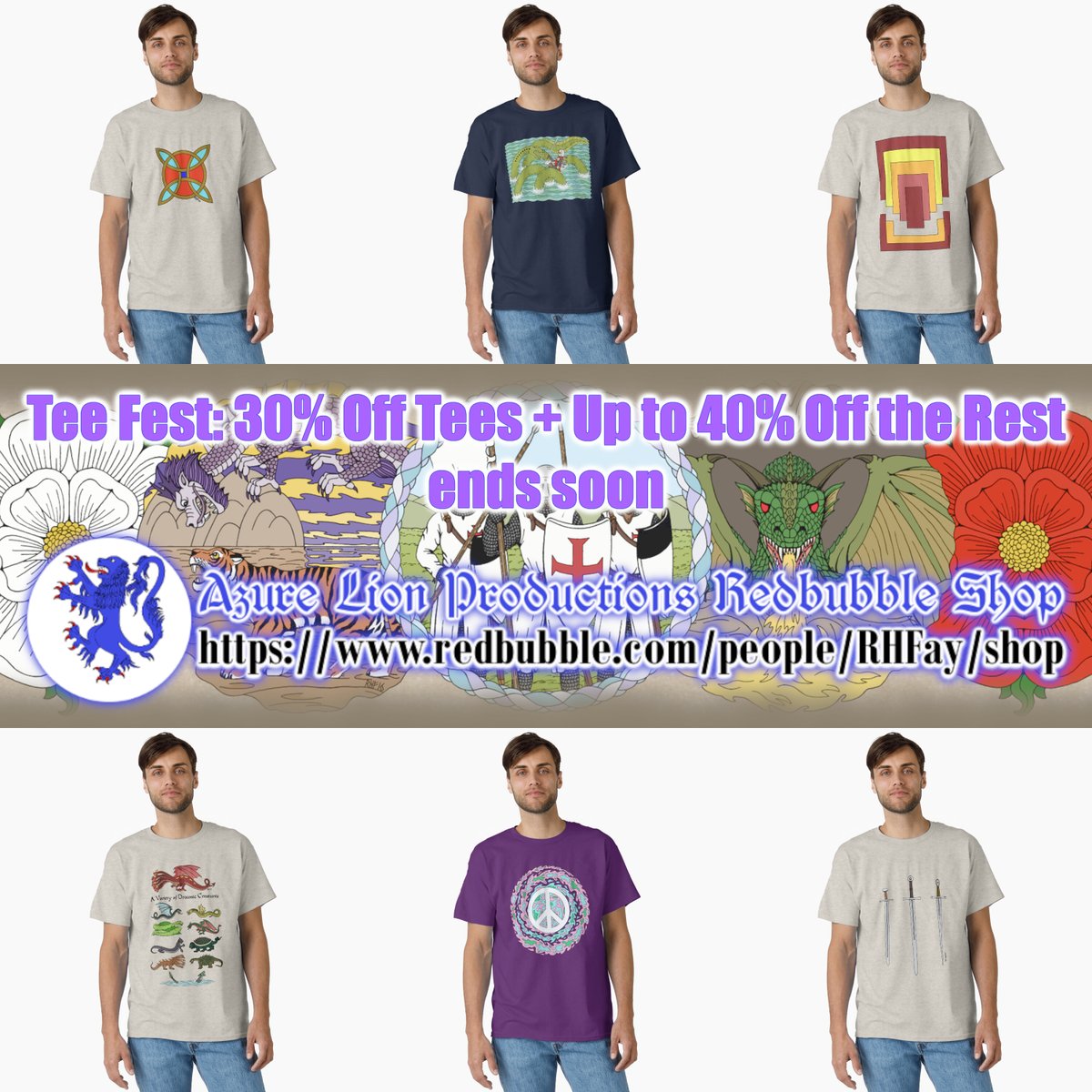 AzureLionProd's tweet photo. Over at Redbubble...
Tee Fest: 30% Off Tees + Up to 40% Off the Rest!
Ends soon.
My Azure Lion Productions Redbubble Shop:
https://t.co/ZhTrIfLADk
#redbubble #redbubblesale #tshirts #tshirtsale https://t.co/dwMAkpsjYt