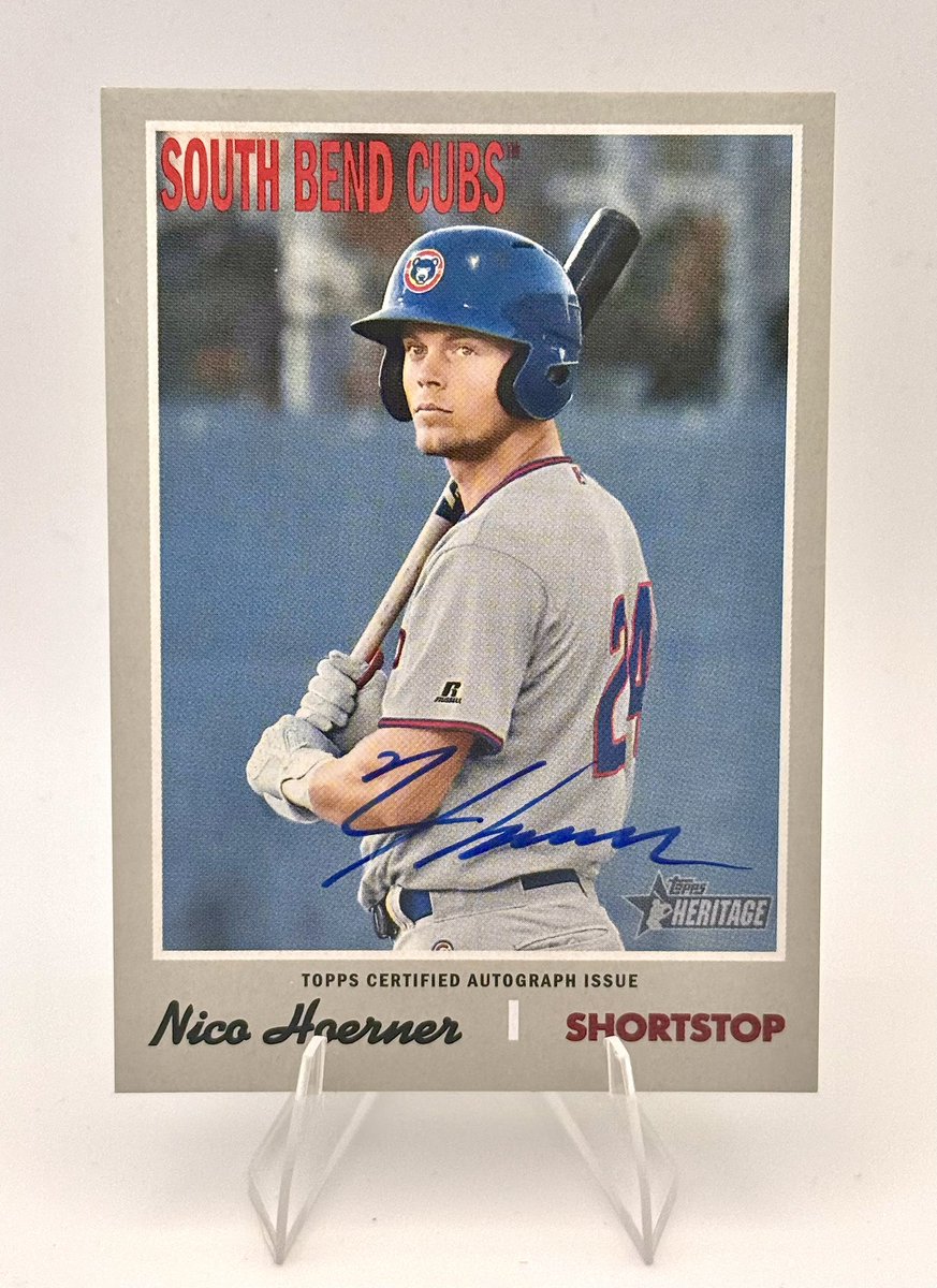 GIVEAWAY!!

Win yourself a free Nico Hoerner Topps Heritage Minors auto.

All you have to do is follow, like and RT. Winner announced Sunday at 8 pm EST.

Good luck!