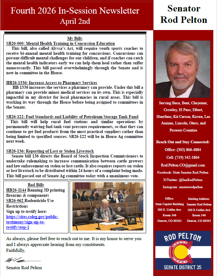 Senator Rod Pelton tweet media