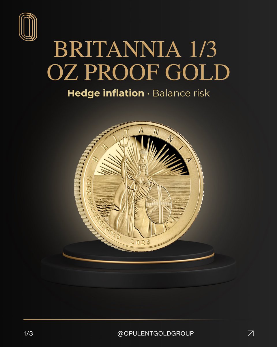 OpulentGoldco's tweet photo. 👑 Precision. Purity. Protection.

The Britannia 1/3 oz Proof Gold Coin isn’t just a collectible—it’s a high-level wealth strategy trusted by serious investors 🪙

#gold #money #retirement #Finance #investing #coin https://t.co/MAzIW70l4L