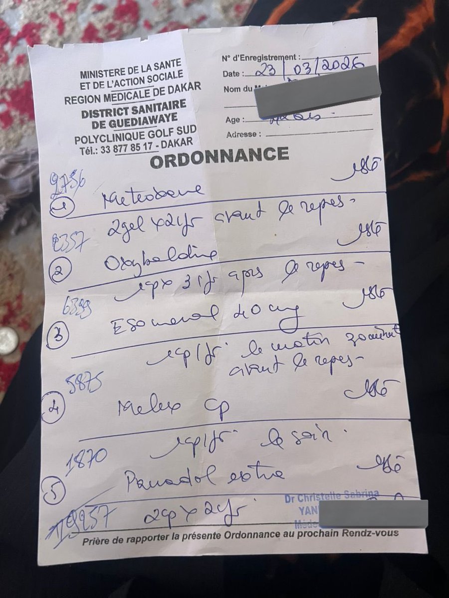 Bonsoir chers tous, 
Je lance un appel à solidarité pour une étudiante ( en état de grossesse ) dont la maman doit faire des analyses urgentes (60 000 FCFA), sans moyens.🥹
Toute aide compte ou juste un simple Rt 🙏🏾
Wave/OM : 774711659