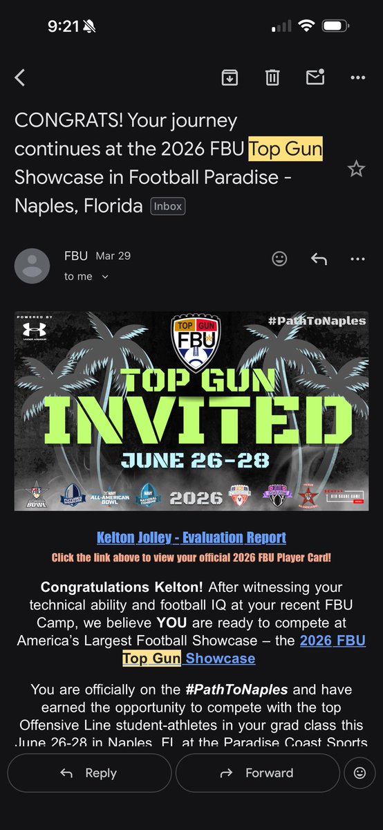 keltonj_75's tweet photo. Late but official invite to @FBUcamp topgun camp https://t.co/NvIFbH4Pj0