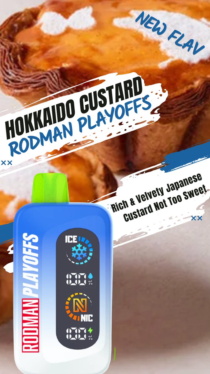 Hokkaido Custard moves like a calculated post-up—rich, velvety custard takes control with luxurious smoothness that's pure indulgence. The flavor is creamy and refined, with a delicate sweetness that never overpowers. 

Try it for yourself! 

rodman9k.com/products/hokka…