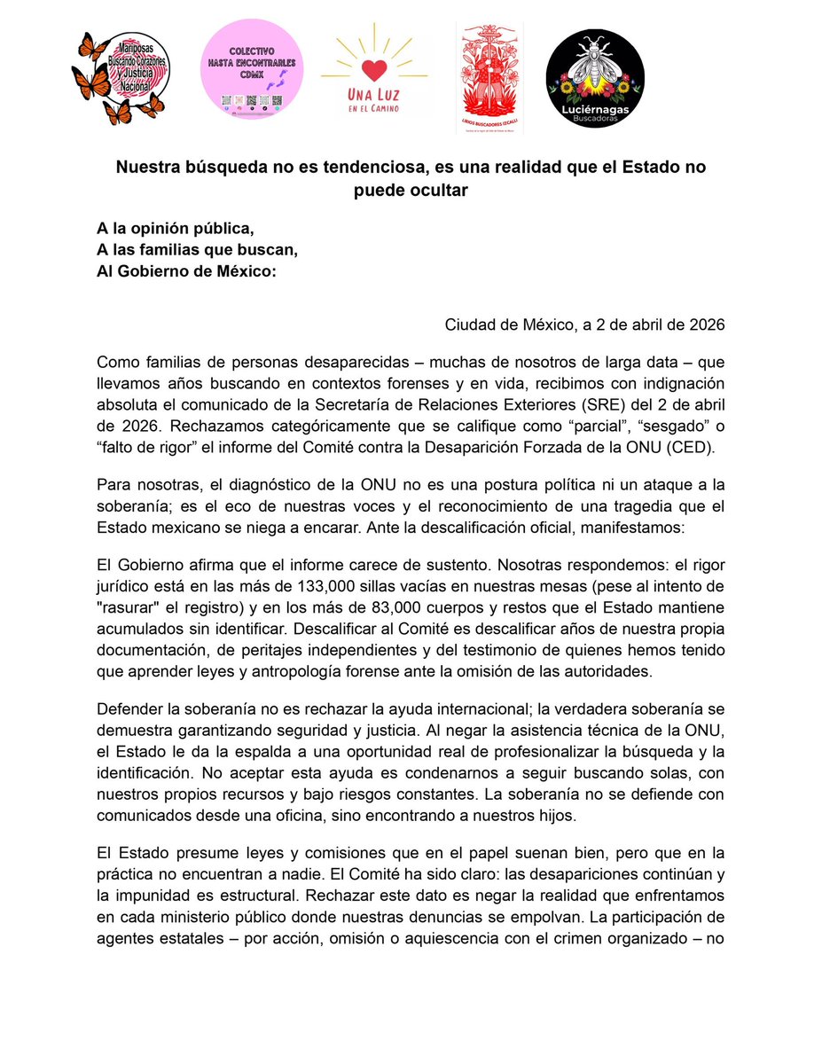 Colectivo Hasta Encontrarles CDMX tweet media