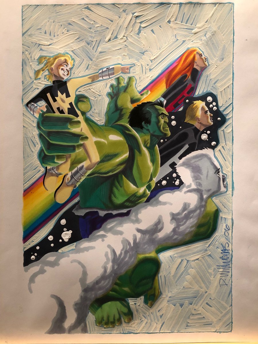 dwamsart's tweet image. #Marvel's #Hulk #PowerPack cover marker, painting