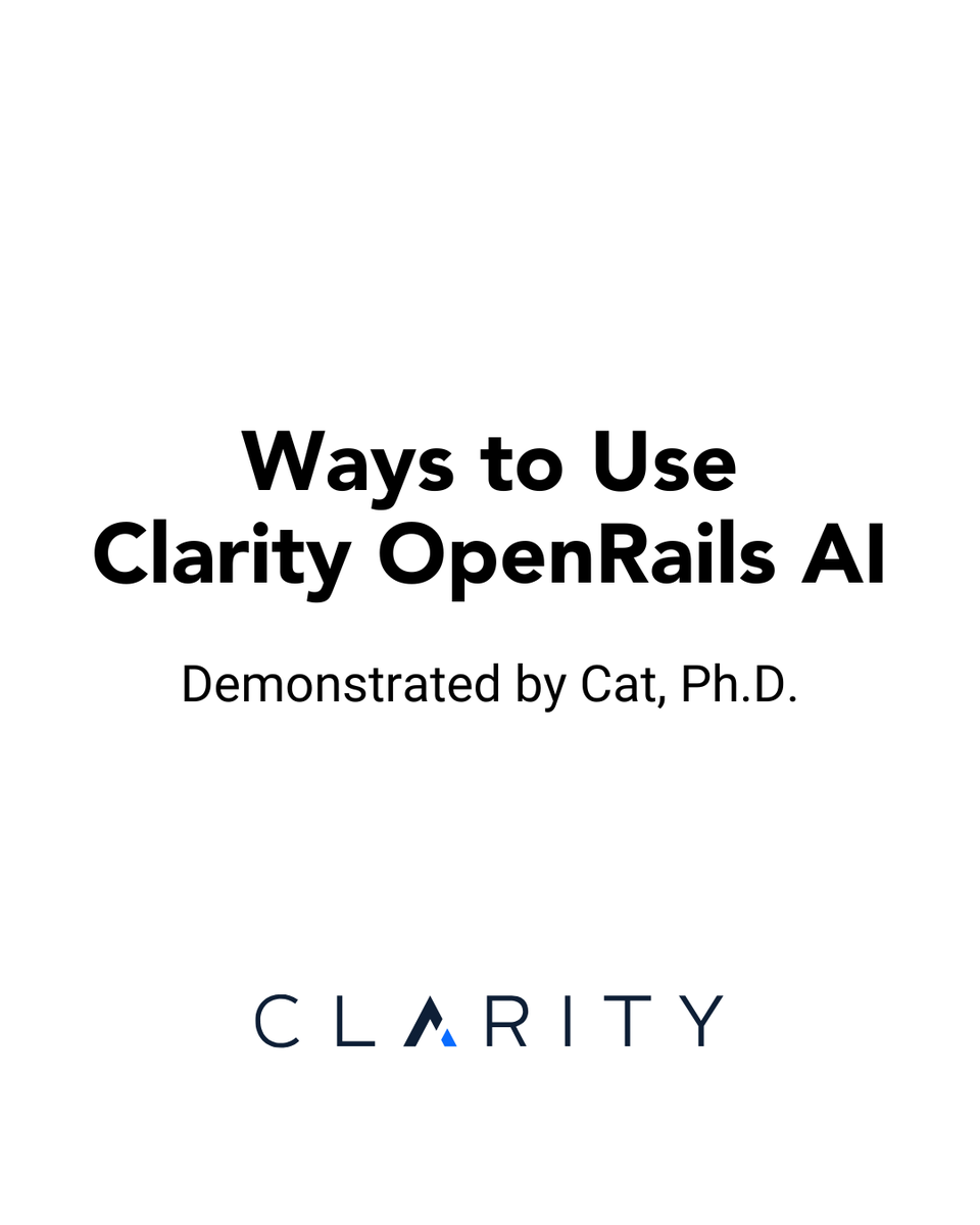 ClarityTeam's tweet photo. From content generation to smarter search, here are real ways businesses are using Clarity OpenRails AI to move faster. 🐱 

Explore all the features of OpenRails here: https://t.co/JWDeSnW3N2

Part 1 of 3 — stay tuned for more!

#ArtificialIntelligence #BusinessTools https://t.co/oKgS7O7lhu
