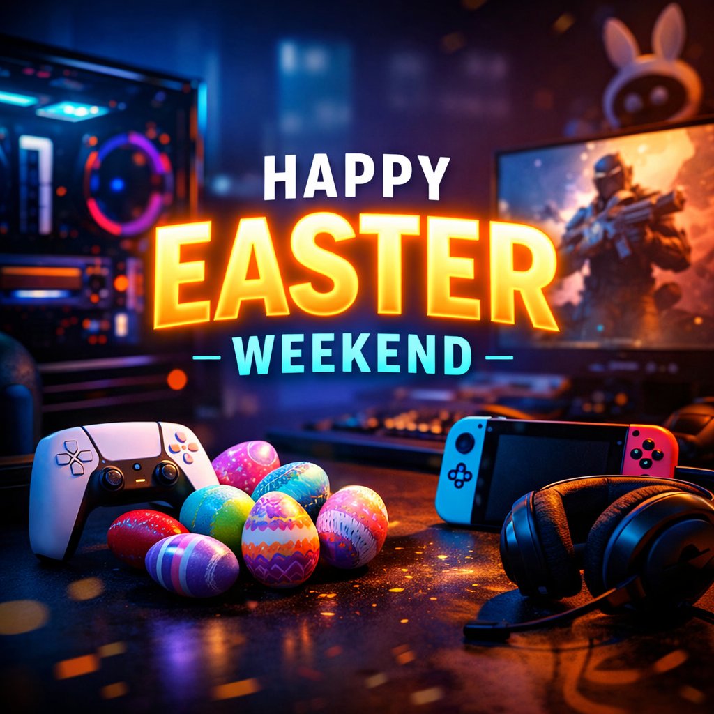 🐣 Happy Easter Weekend 🐣

We’re open all weekend.
Come hang out and game with us.

🎮 PCs • PS5 • Switch 2
🔥Play. Compete. Get Better.

Bring your friends or drop in anytime.

📍 Click Esports
 ⏰Regular hours

Every Click Matters.