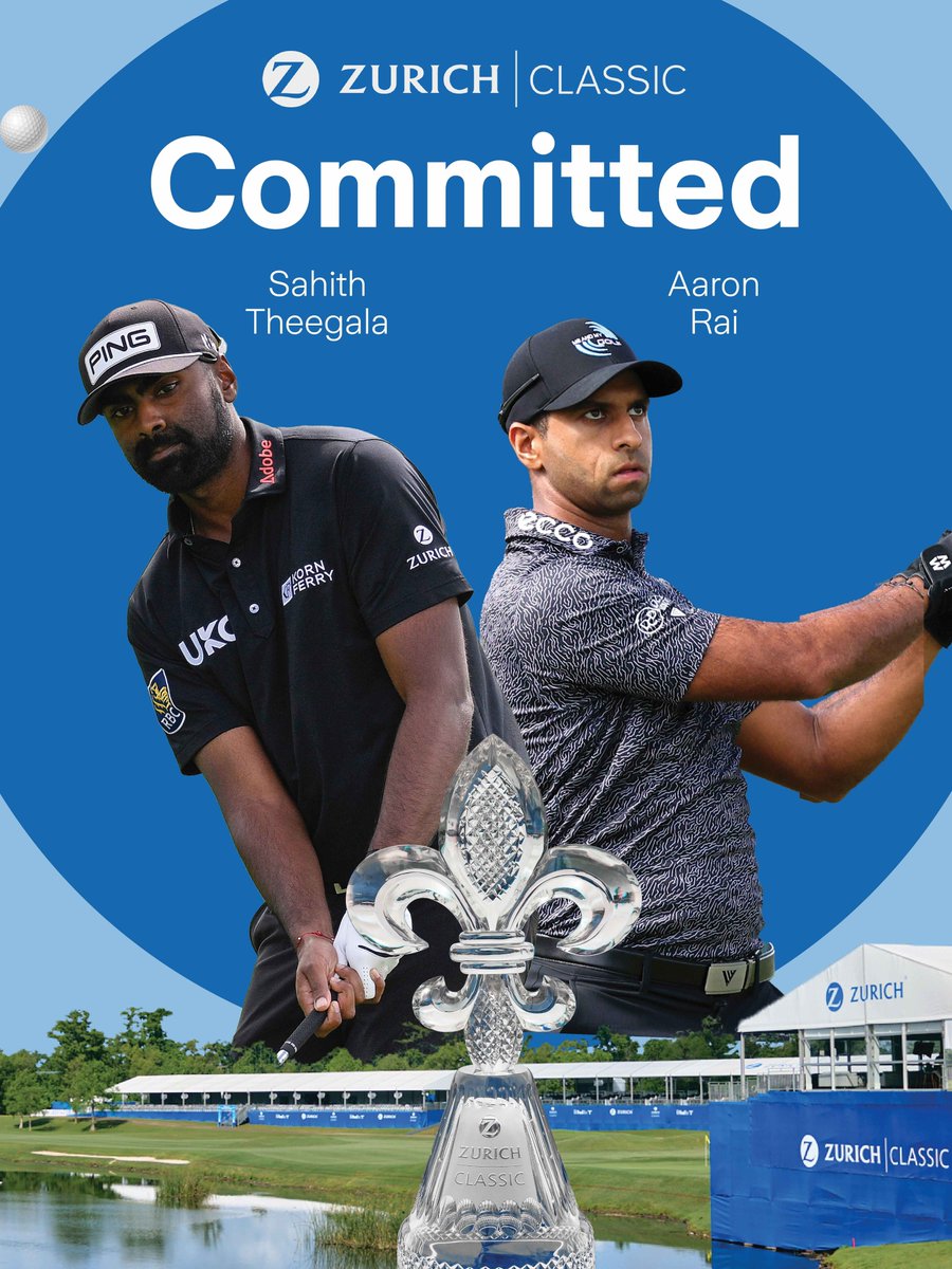 Zurich_Classic's tweet photo. @SRTheegala and Aaron Rai are back in New Orleans and teaming up once again for the Zurich Classic! ⛳️
April 23–26 | TPC Louisiana
🎟️ Tickets: https://t.co/NO6n1qFHrj
Kids 15 & under FREE
#ZurichClassic #TeamGolf https://t.co/v1clxbTyGM