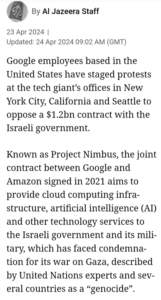 Netsbridge's tweet photo. US Tech companies in the Middle East that are on attack list. Why are they being attacked?
Because they are providing Hi-Tech info to the US &amp; Israelis to use against #Iran &amp; other Middle Eastern nations. #ProjectNimbus is one such example.
#Google, #Amazon, #Batelco, #IranWar https://t.co/As1UgUn2HG