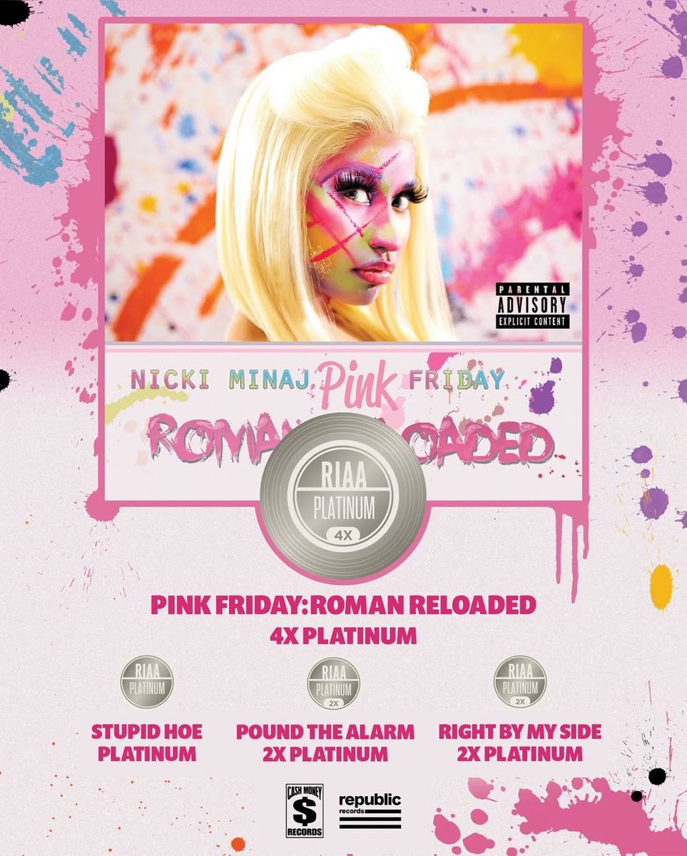 Diamond__Minaj's tweet image. Happy Birthday to Pink Friday: Roman Reloaded 🥳🥳🥳

#PinkFridayRomanReloaded
#14YearsOfPFRomanReloaded
#RomanReloaded