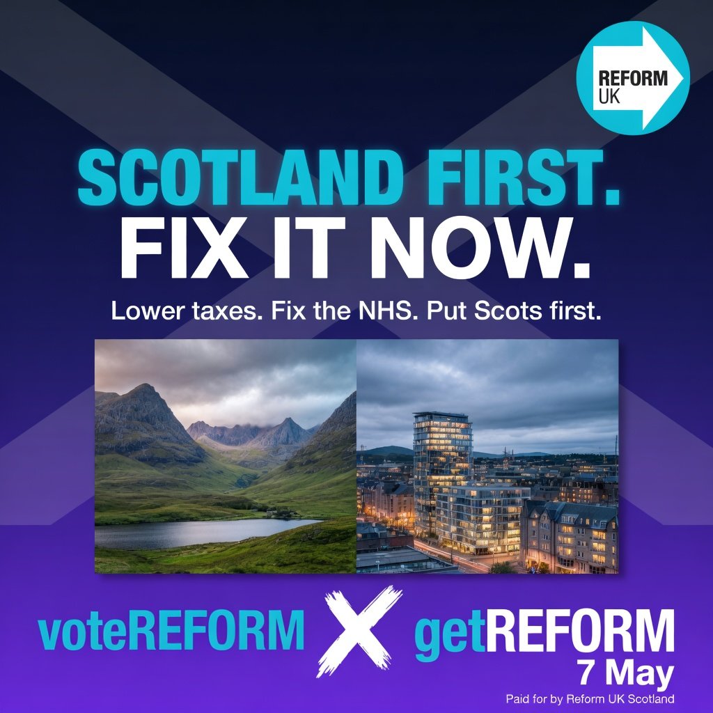 Steve9966086962's tweet photo. @CllrTKerr @reformparty_uk @ReformUKScot #ScotlandFirst https://t.co/wZnpZN1Voo