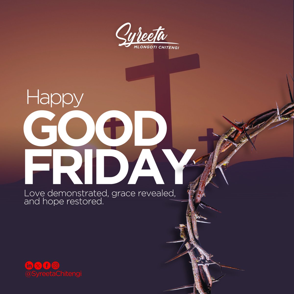 His love reminds us that grace is freely given, and hope is always available. May this day be a moment to reflect on Jesus and the meaning of His sacrifice.

#GoodFriday #Jesus #HopeInChrist