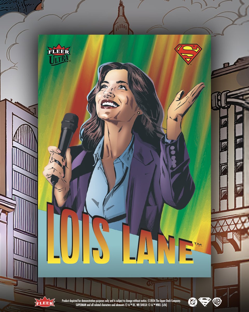 UpperDeckEnt's tweet image. He's the champion of truth and justice and a beacon of hope for mankind! Collect the Fleer Ultra Superman trading card set coming soon to hobby shops! #dccomics #superman #upperdeck