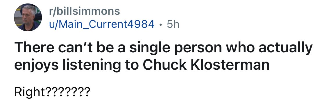 The r/BillSimmons Podcast tweet media