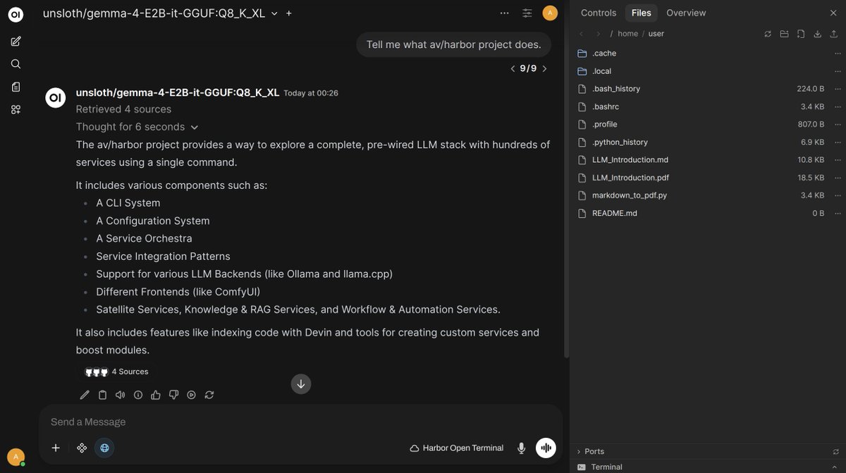 You downloaded a new amazing model and run a few prompts, what's next?

1. Add a Web RAG, to give model access to current data, SearxNG is a perfect self-hosted service for that.
2. Add it an ability to work with files and run commands. Do not do it on your own machine, it's not