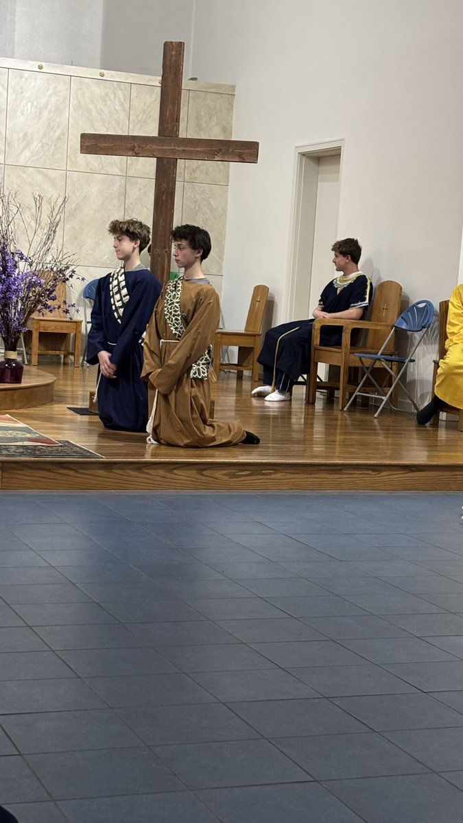 olacdonovan's tweet photo. Our Eighth graders performed the live stations of the cross! So moving https://t.co/QyXrv4k2wr