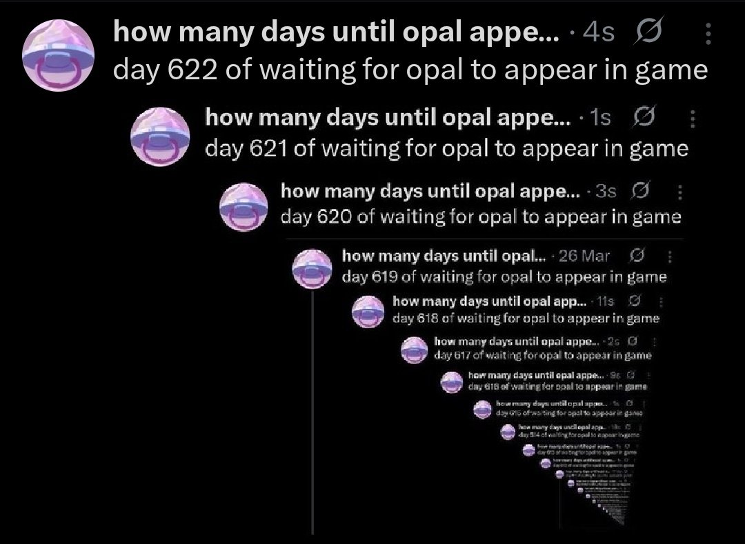 how many days until opal appears ingame tweet media