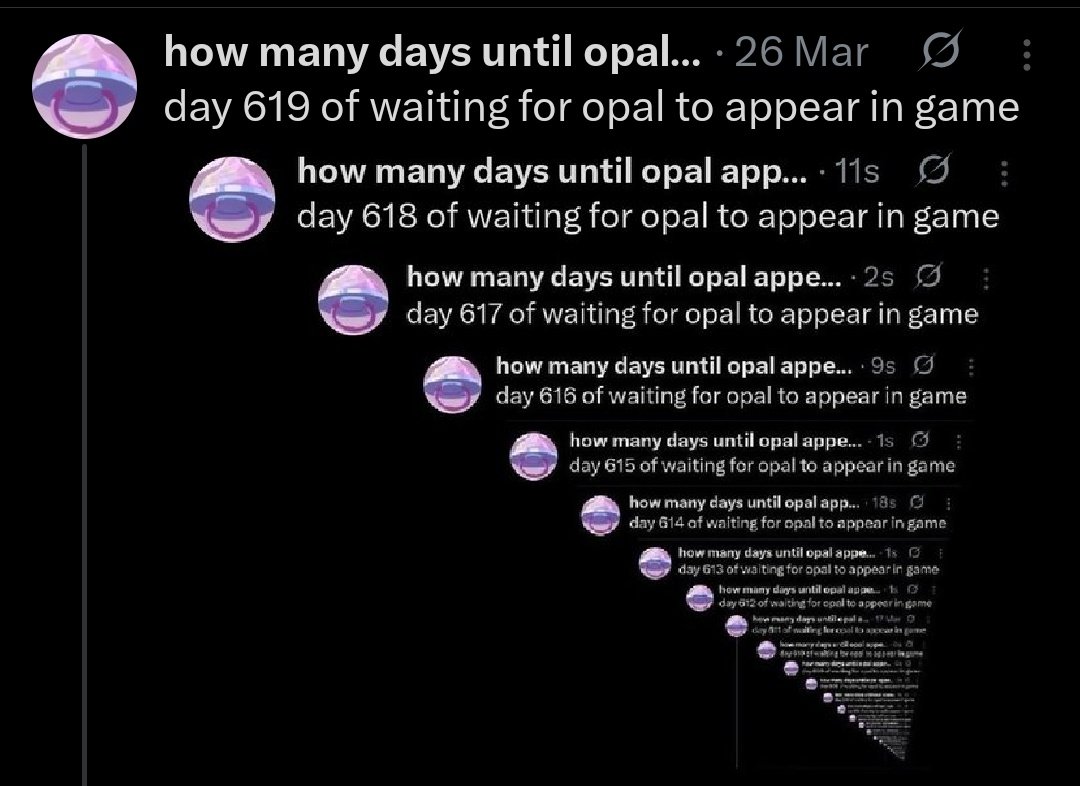 how many days until opal appears ingame tweet media