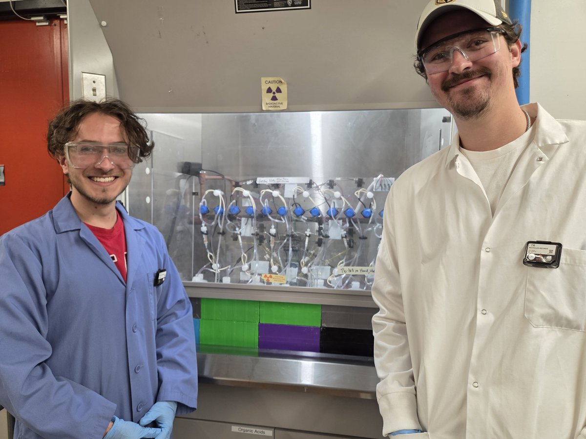 MastrenLabUtah's tweet photo. First test of our automated Tb-161 separation process.  #chemengseniorcapstone https://t.co/oeVvjLbjnZ