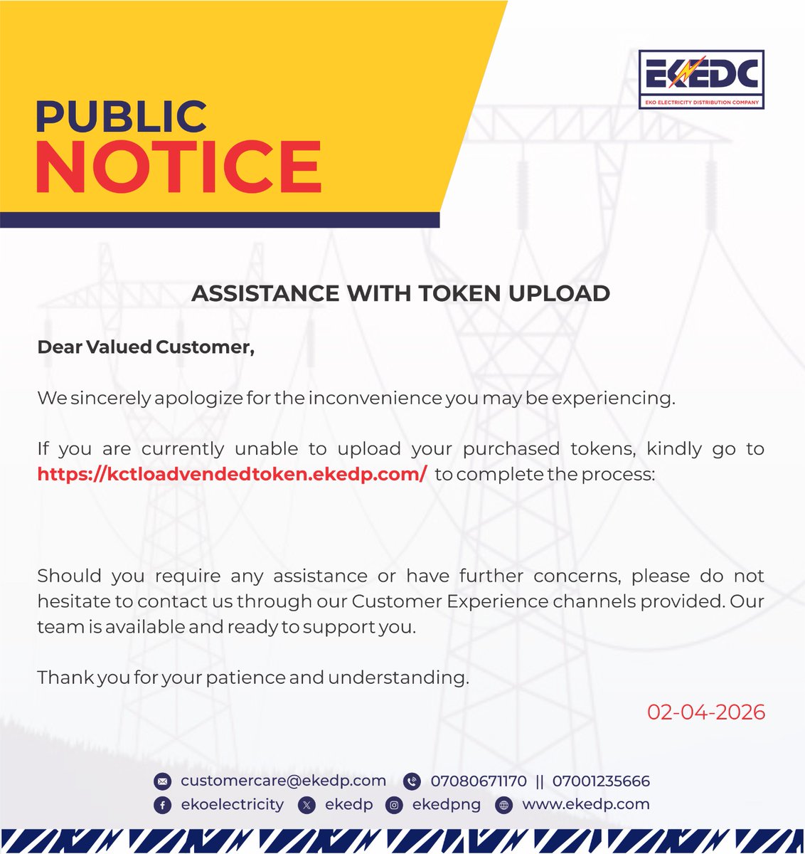 Eko Electricity Distribution Company tweet media