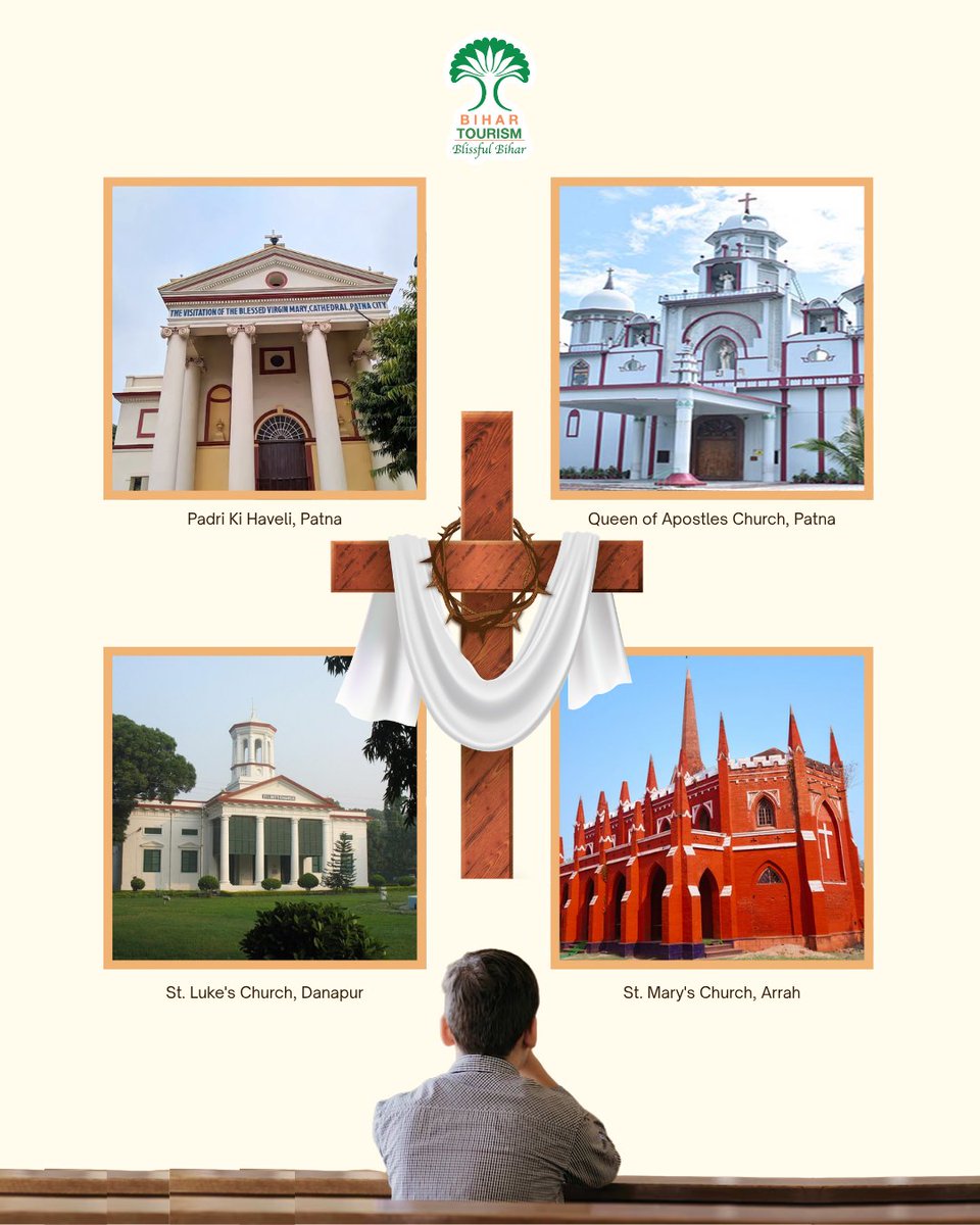 TourismBiharGov's tweet image. Experince the serenity of Good Friday in Bihar, where churches echo with prayers, faith, and devotion on this sacred day.

#GoodFriday #Bihartourism  #FaithInAction  #Devotion #SpiritualVibes #Churches #Peace #HolyDay #viralpost #IncredibleIndia #Bihar #SacredMoments
