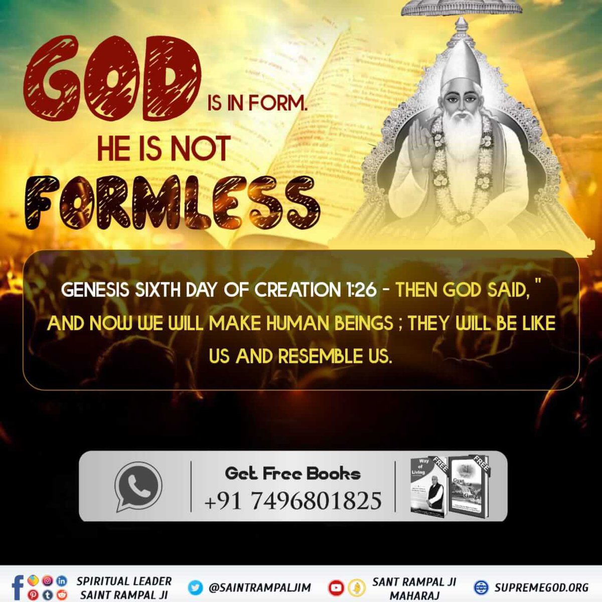 #RealKnowledgeOf_Bible

GOD IS IN FORM

And IS NOT FORMLESS

Sant RampalJi YtChannel